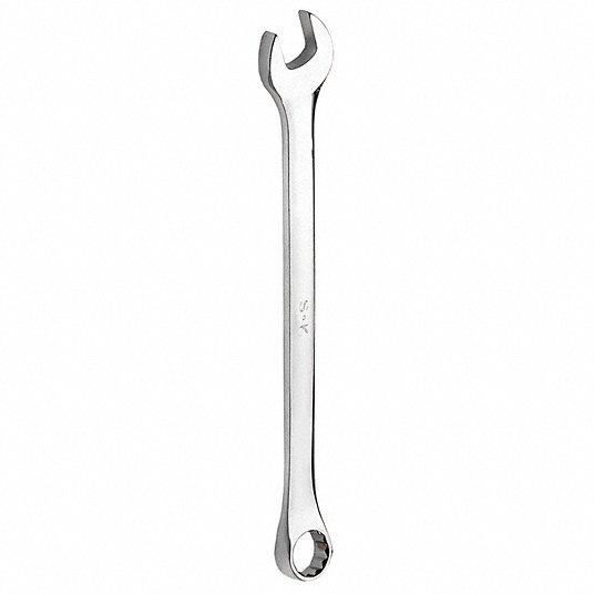 Clé mixte 10 mm entièrement polie 6 pans déport de 15 degrés forgée