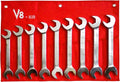 Jeu de 9 clés à pipe métriques jumbo avec pochette en toile