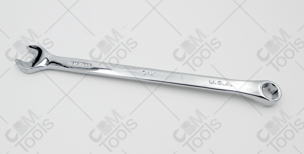 Clé mixte 10 mm entièrement polie 6 pans déport de 15 degrés forgée
