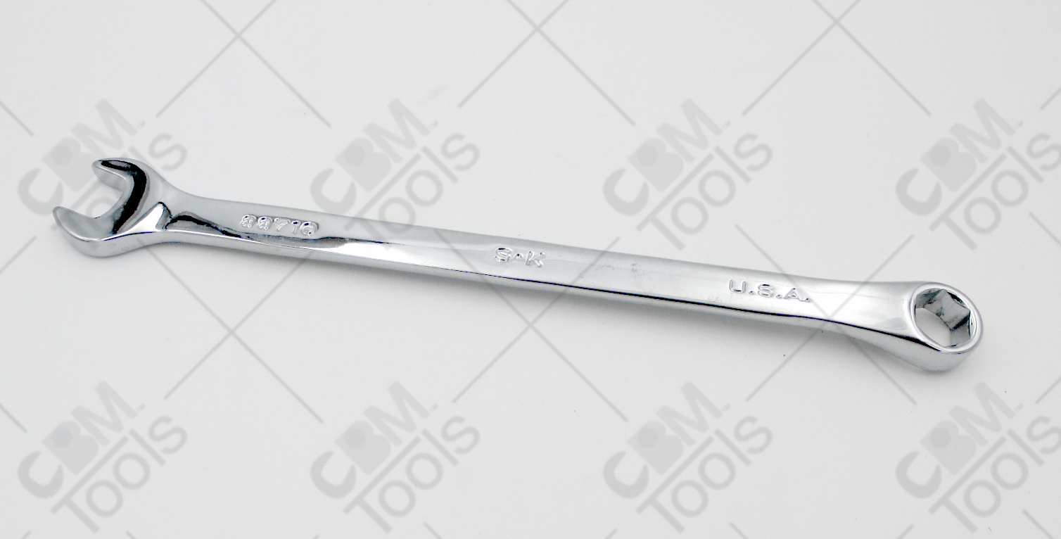 Clé mixte 10 mm entièrement polie 6 pans déport de 15 degrés forgée