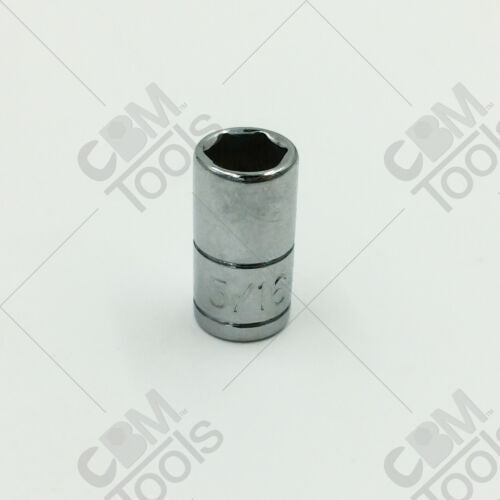 Douille standard chromée 6 pans 5/16 pouce pour carré 1/4 pouce
