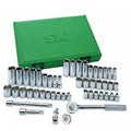 Jeu de douilles 6 pans standard et profondes métriques et SAE 3/8", 49 pièces